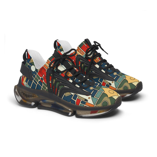 Multicolored Camouflage Female Mesh Sneakers with black sole, side view