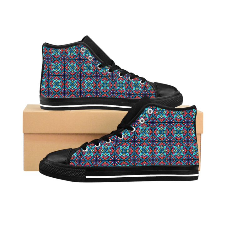 Women's classic trendsetting style high sneakers, side view