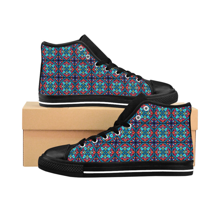 Women's classic modern design high sneakers, side view